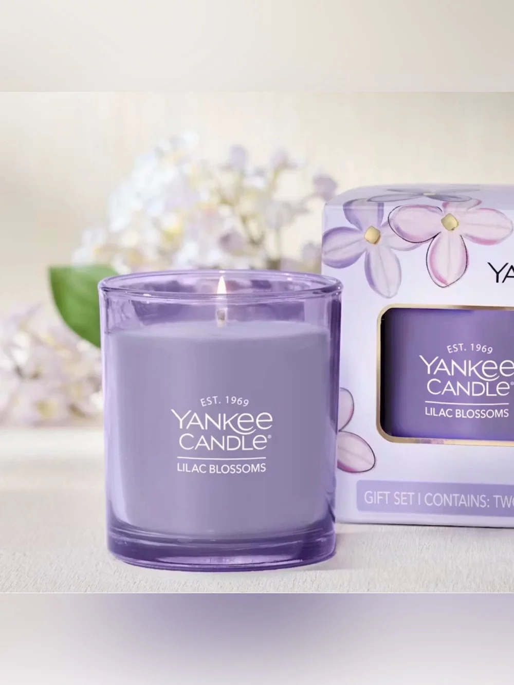 Yankee Candle Purple Lilac Mother's Day Gift Set NWT Lilac Blossoms Wild Orchid